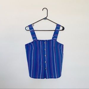 Francescas Navy Blue Striped Tank Top